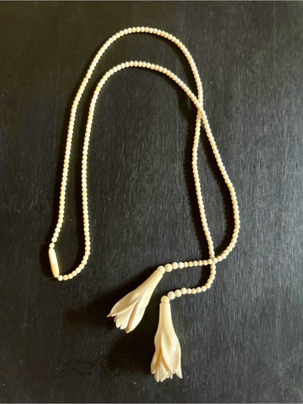 Vintage handmade ivory necklace